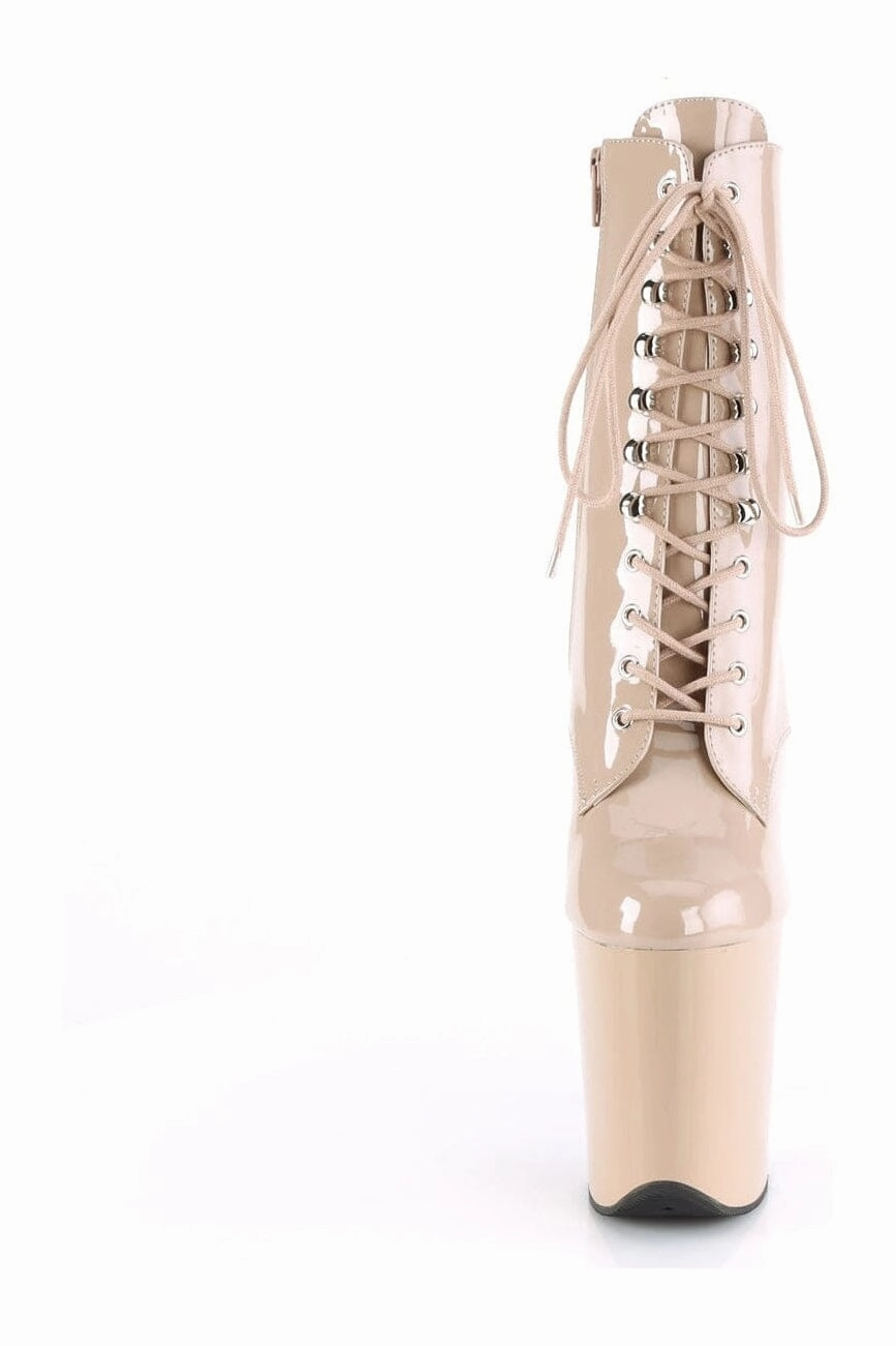 FLAMINGO-1020 Nude Patent Ankle Boot