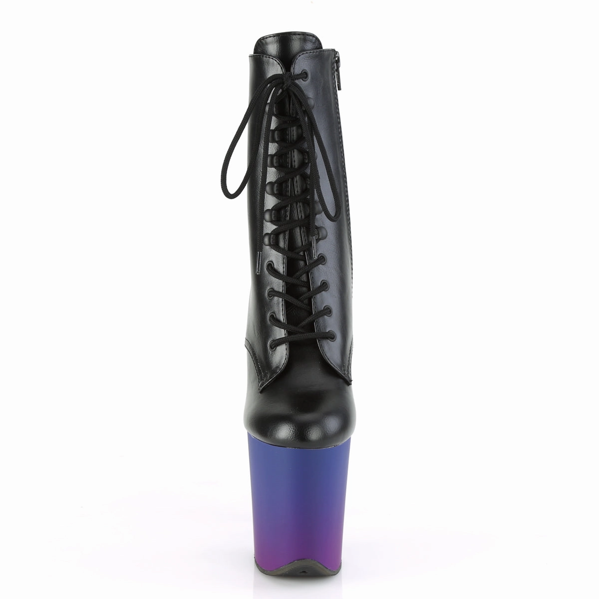FLAMINGO-1020BP  Black Faux Leather/Blue-Purple Ombre