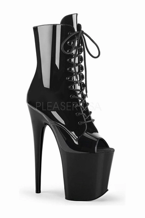 FLAMINGO-1021 Platform Boot  | Black Patent