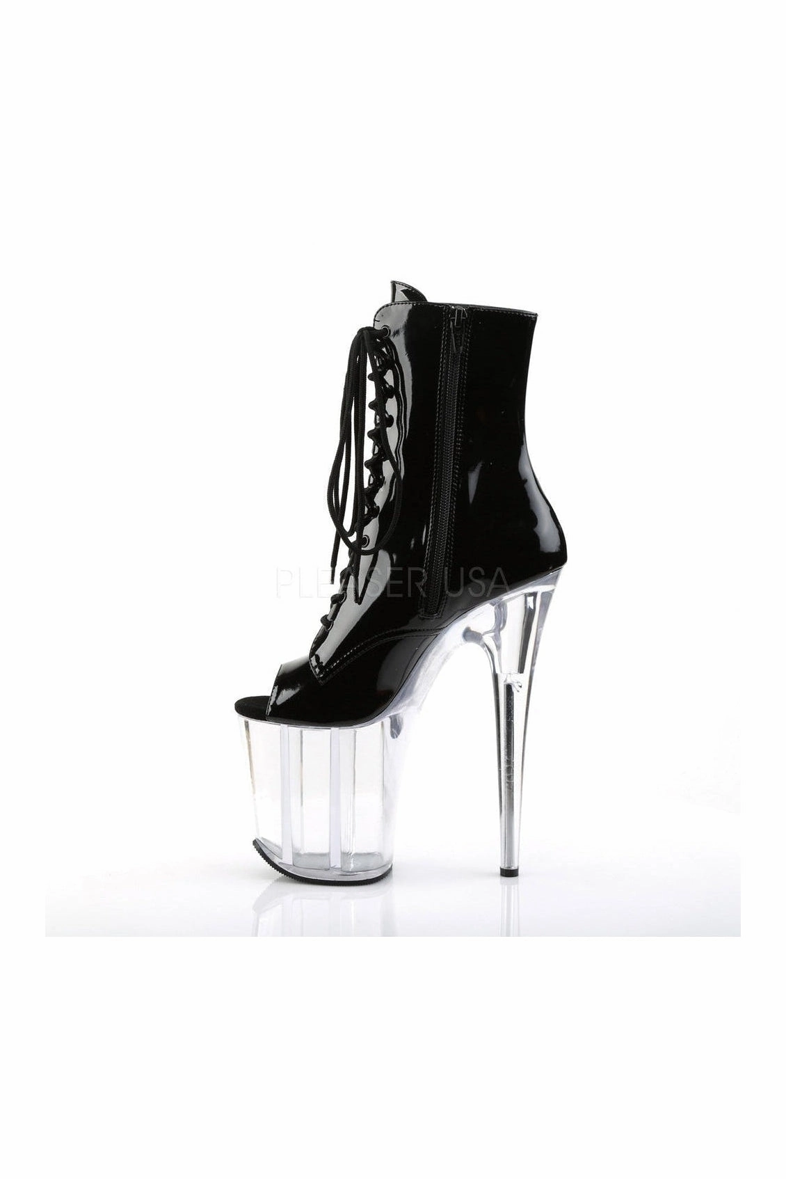 FLAMINGO-1021 Platform Boot  | Black Patent