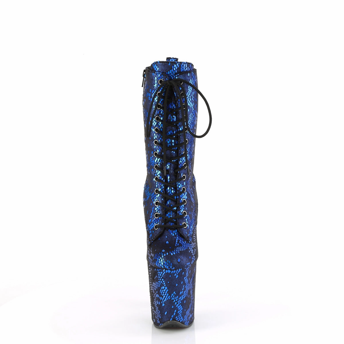 FLAMINGO-1040SPF  Blue Metallic Snake Print Fabric/M