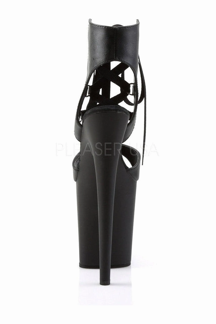 FLAMINGO-800-14 Platform Sandal  | Black Faux Leather