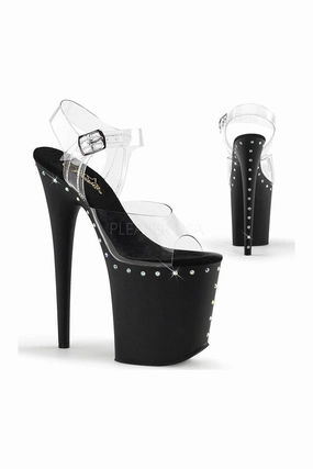 FLAMINGO-808ABLS Platform Sandal  | Black Vinyl