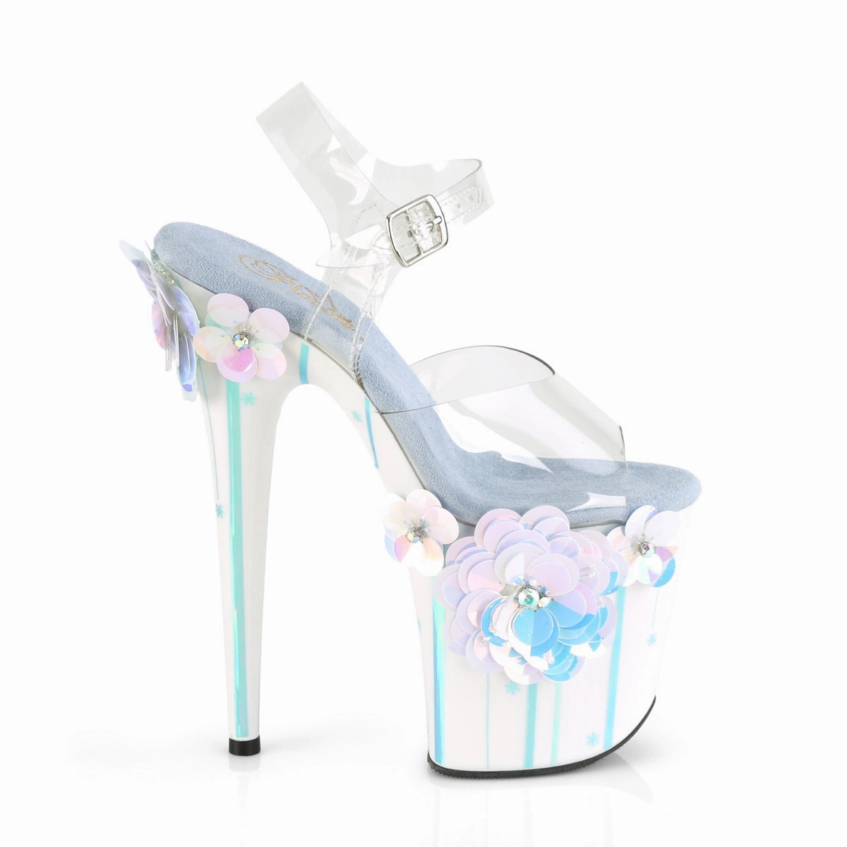 FLAMINGO-808SQFL  Clear/Light Blue Iridescent