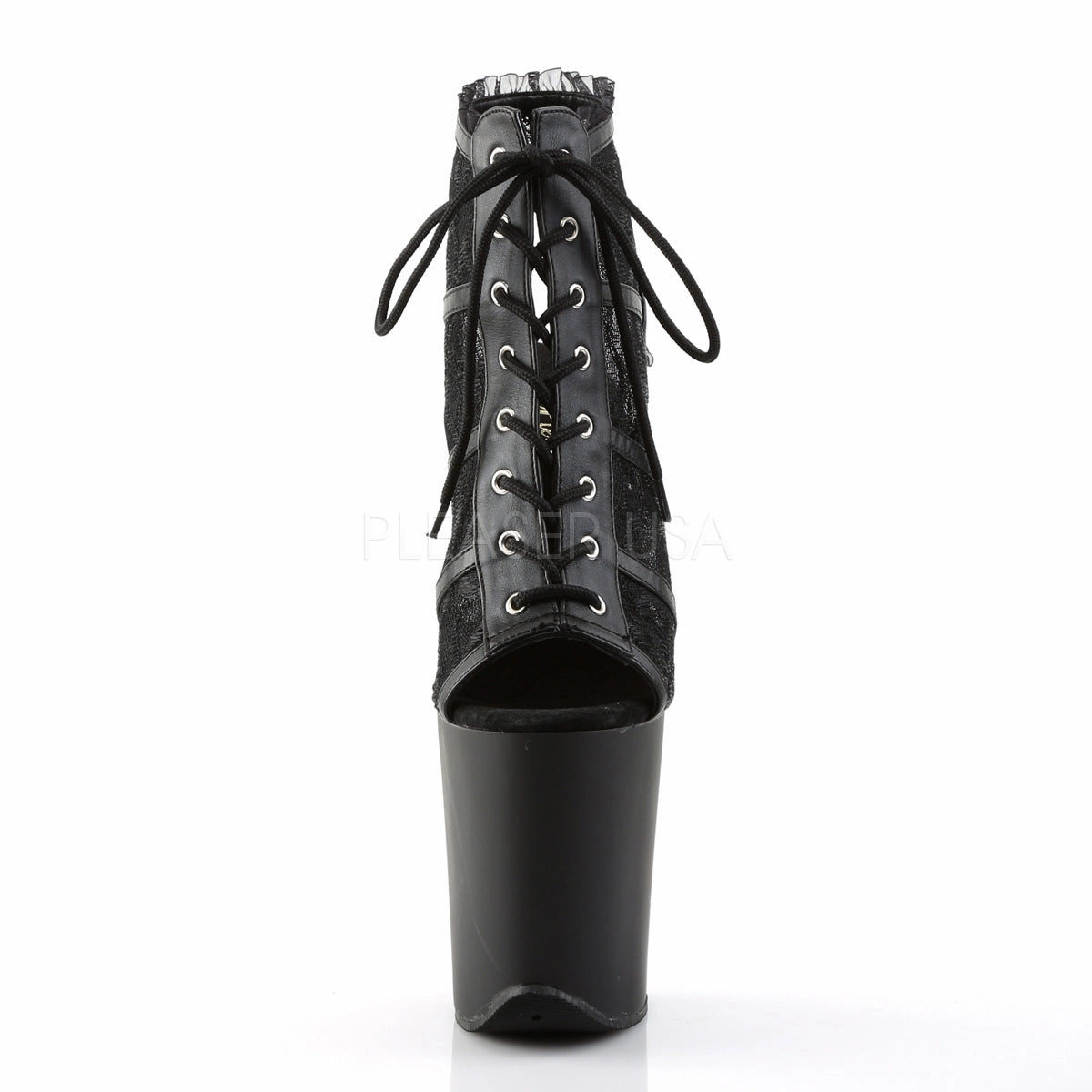 FLAMINGO-896LC  Black Mesh-Lace/Black Matte