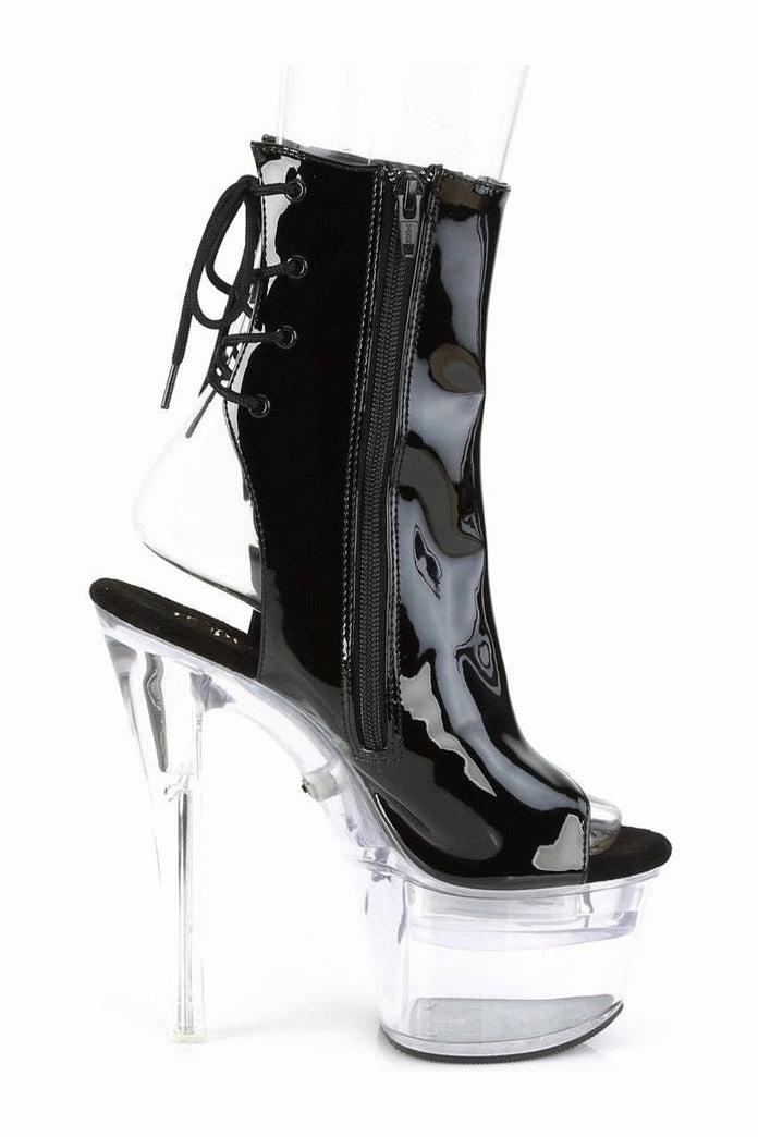 FLASHDANCE-1018-7 Platform Ankle Boot | Black Patent