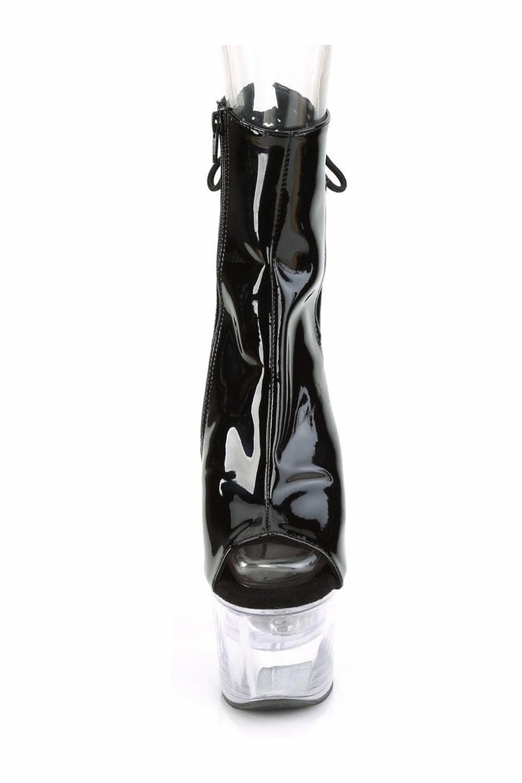 FLASHDANCE-1018-7 Platform Ankle Boot | Black Patent