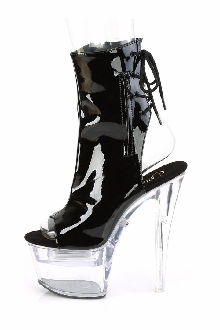 FLASHDANCE-1018-7 Platform Ankle Boot | Black Patent