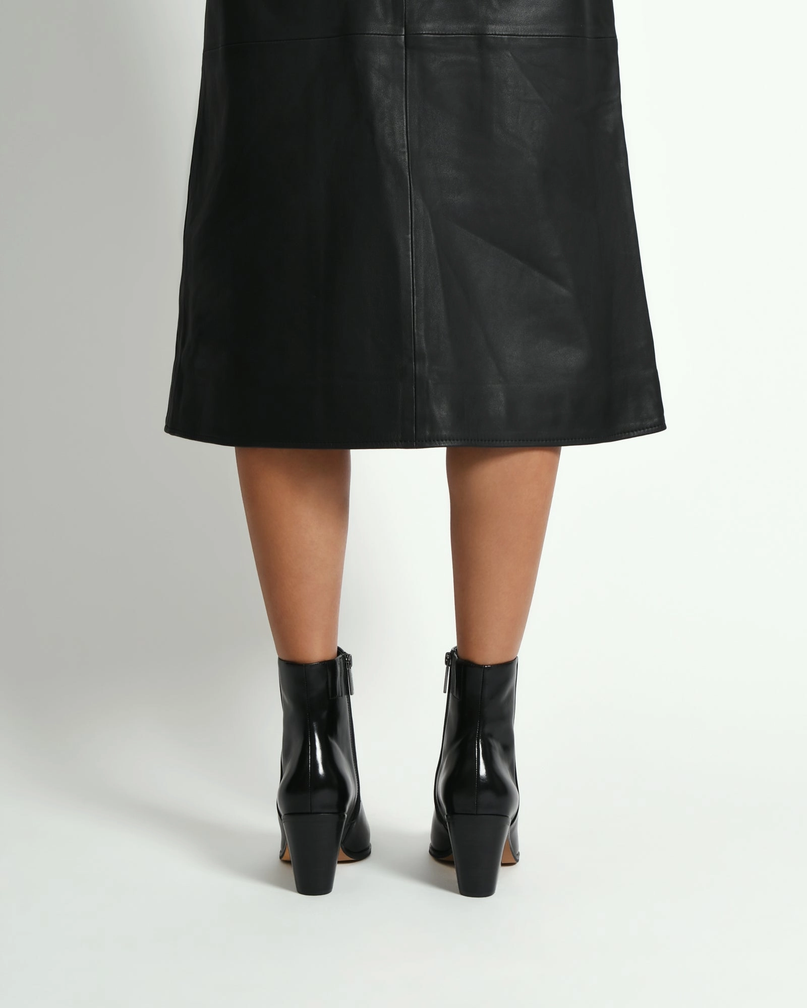 FREDDIE MID ANKLE BOOTS BLACK LEATHER