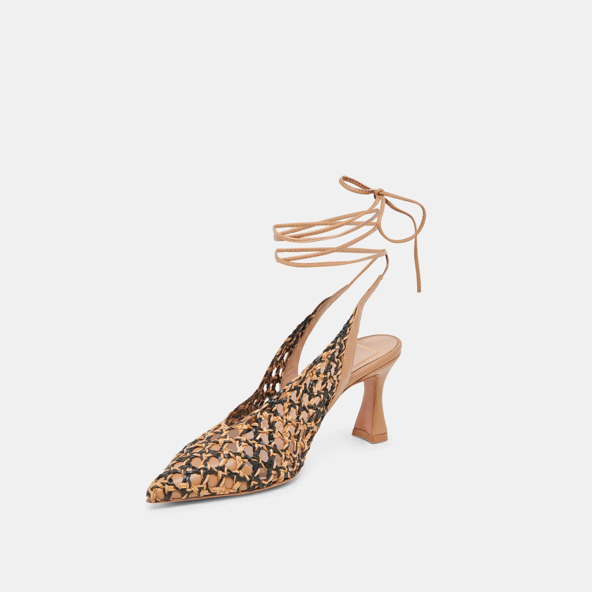 GESICA HEELS BLACK NATURAL WOVEN