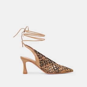 GESICA HEELS BLACK NATURAL WOVEN