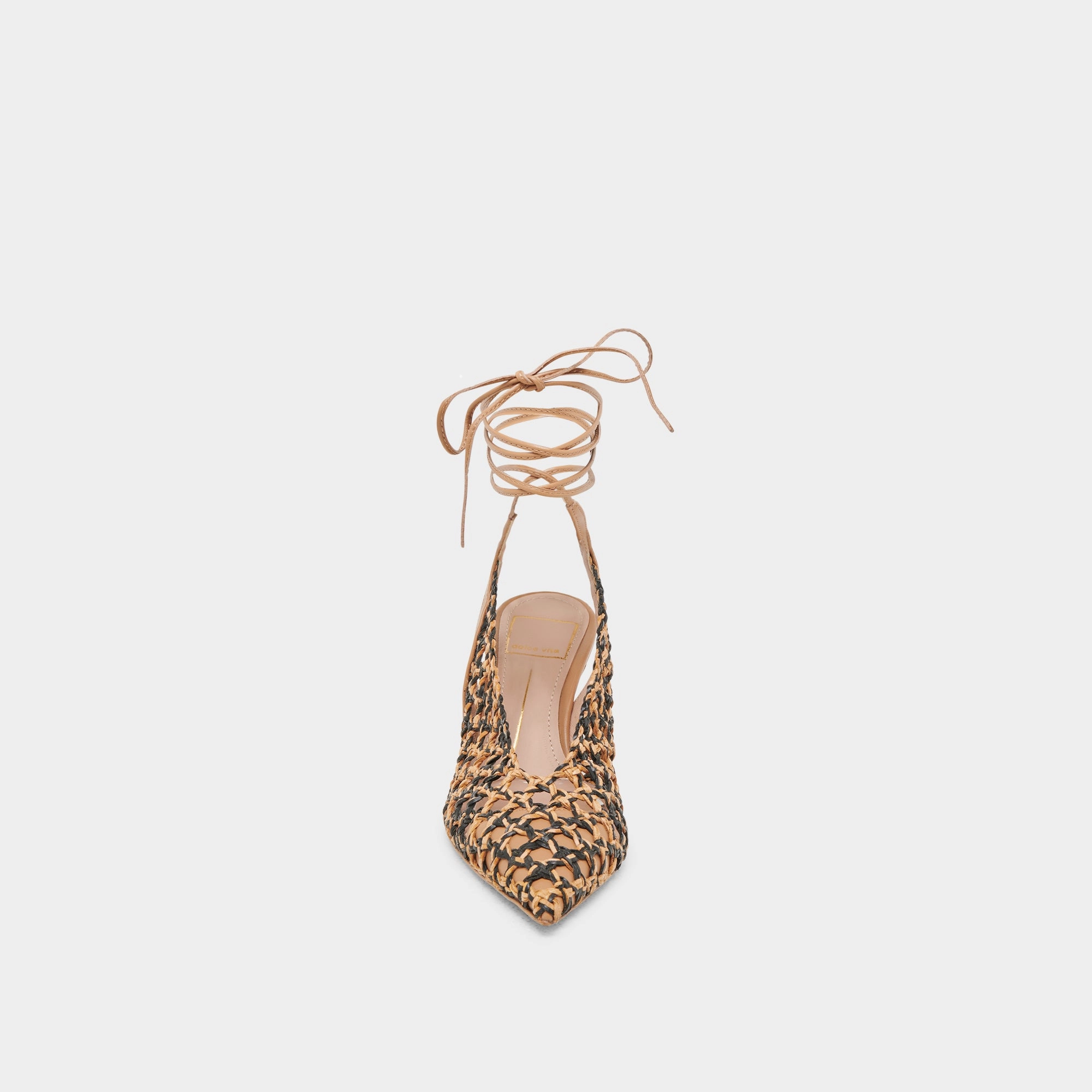 GESICA HEELS BLACK NATURAL WOVEN