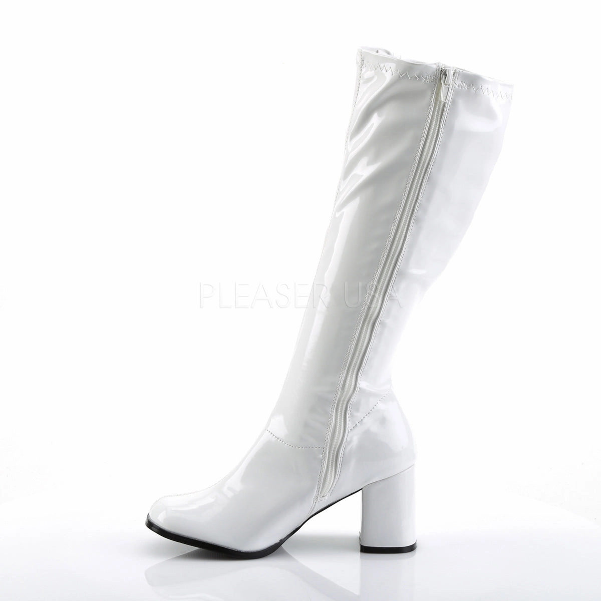 GOGO-303  White Str Patent-Clear Tpu