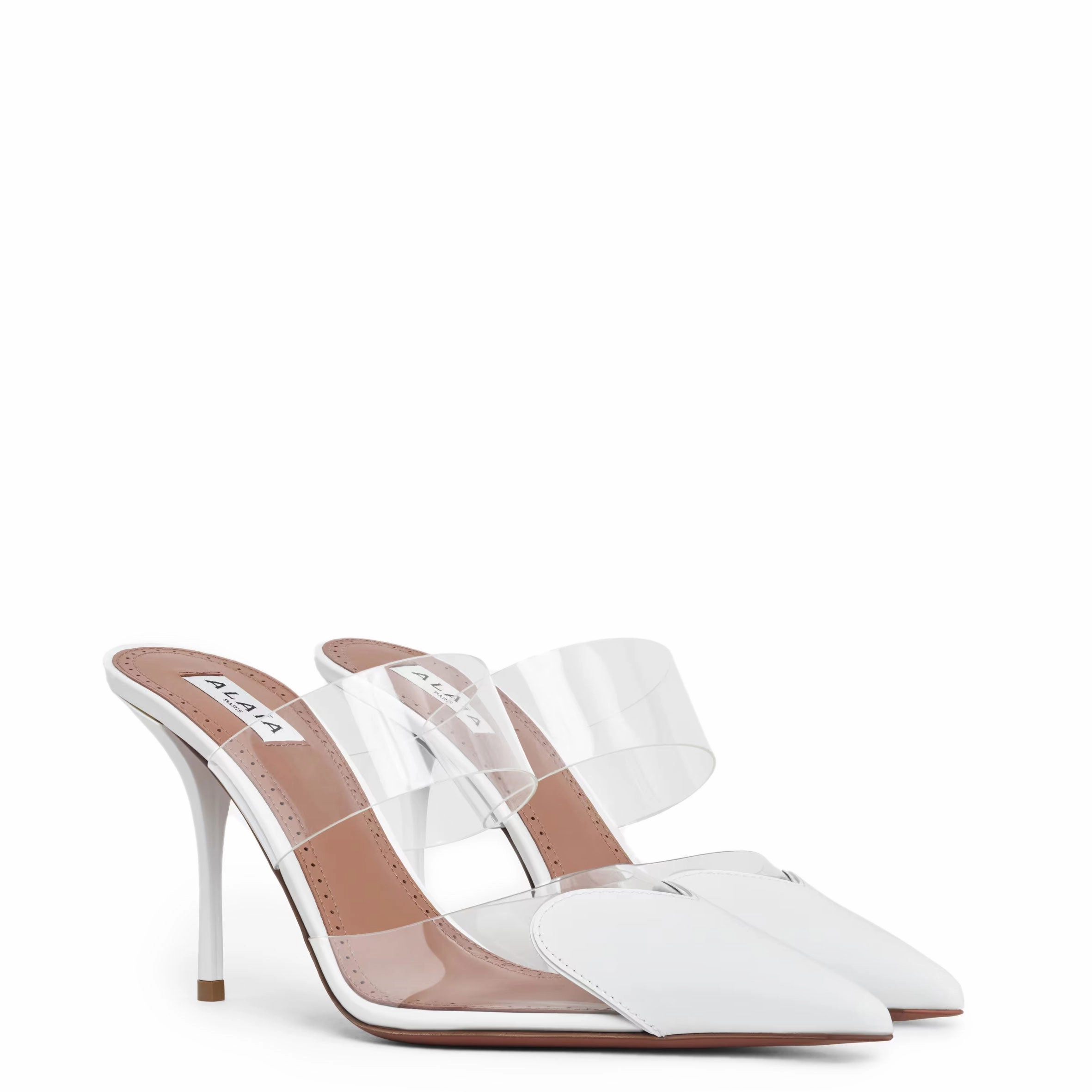 Heart 90 Mules, White