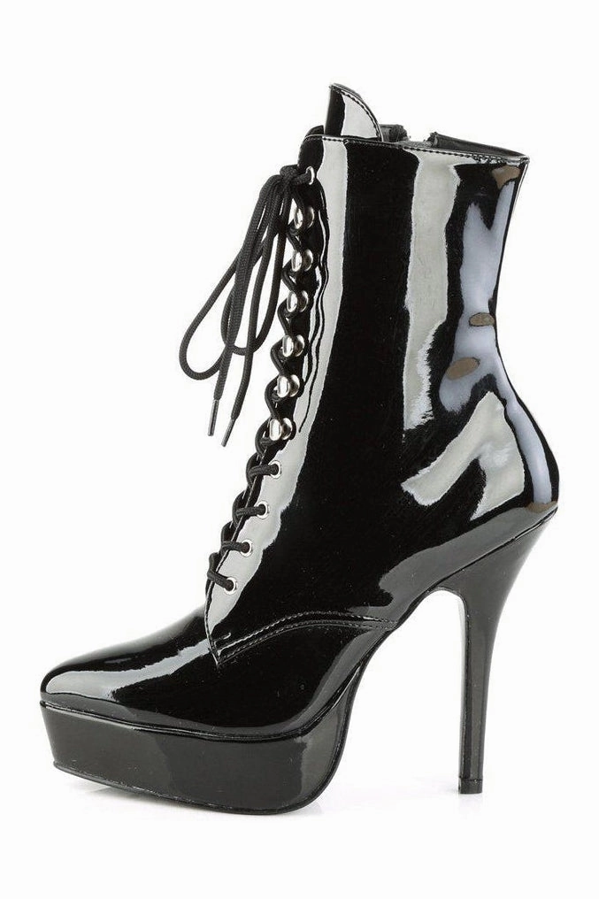 INDULGE-1020 Ankle Boot | Black Patent