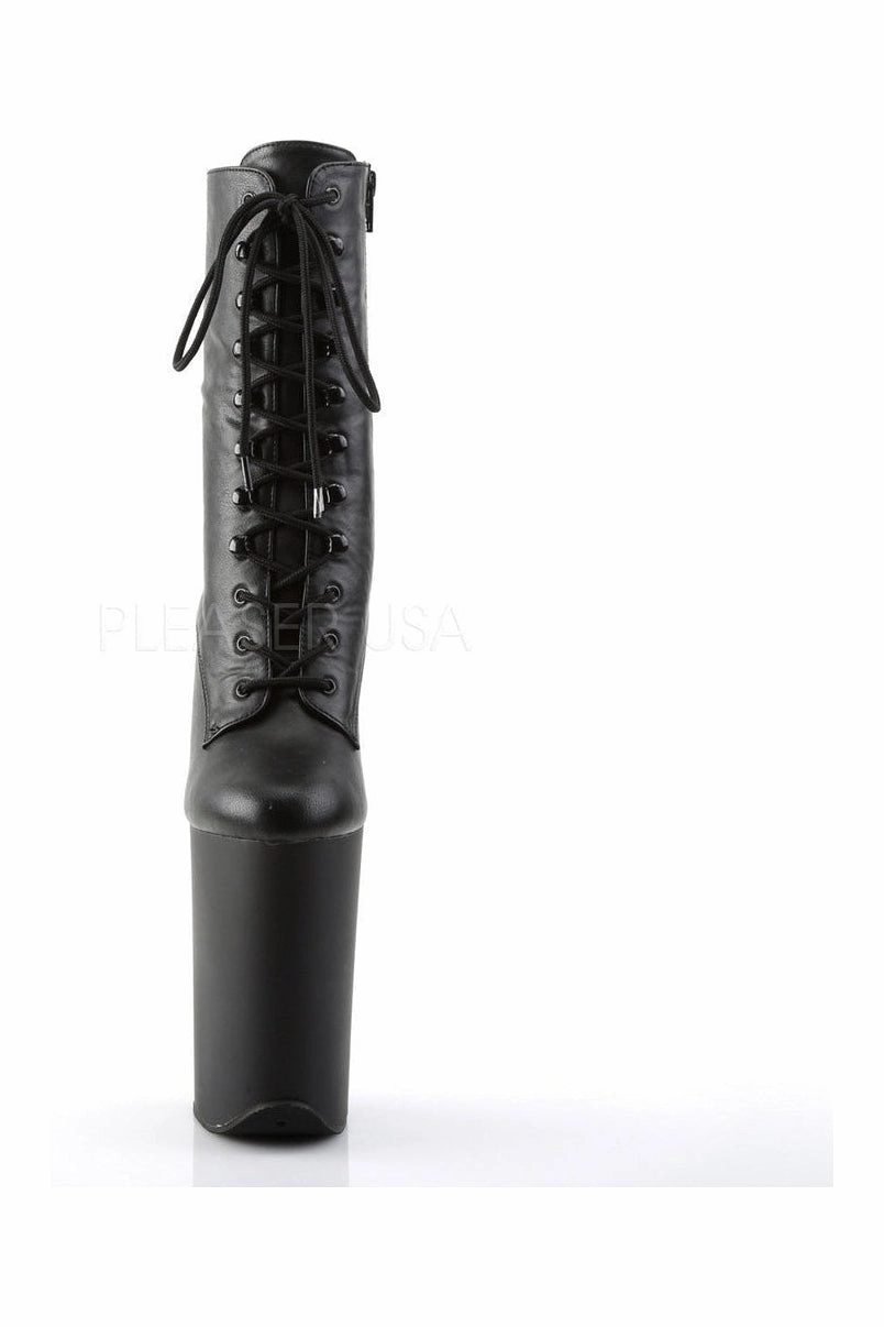 INFINITY-1020 Platform Boot  | Black Faux Leather
