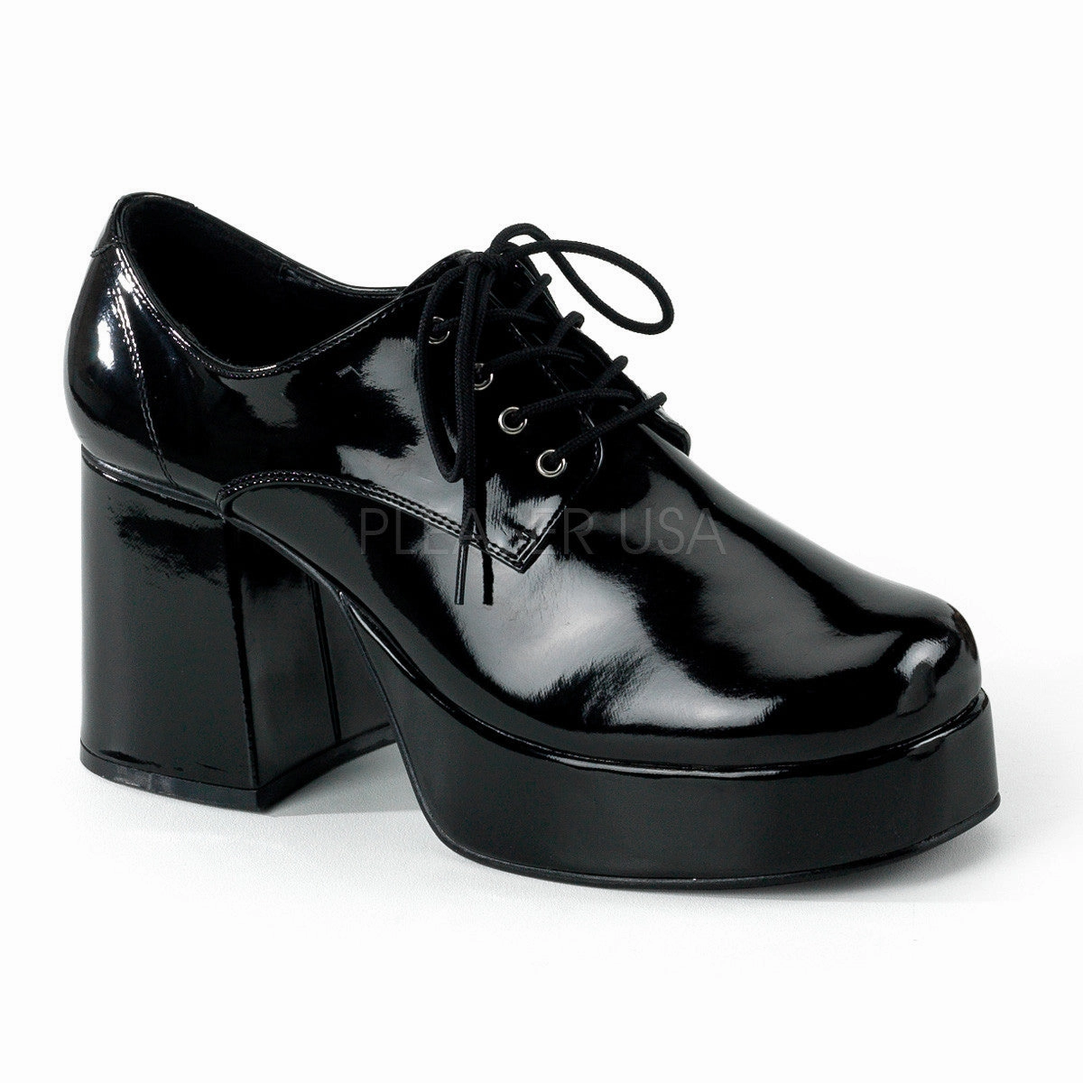 JAZZ-02 Black Patent Platform Shoes