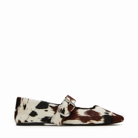 Jenni-C Flat Shoe TAN / WHITE PONY