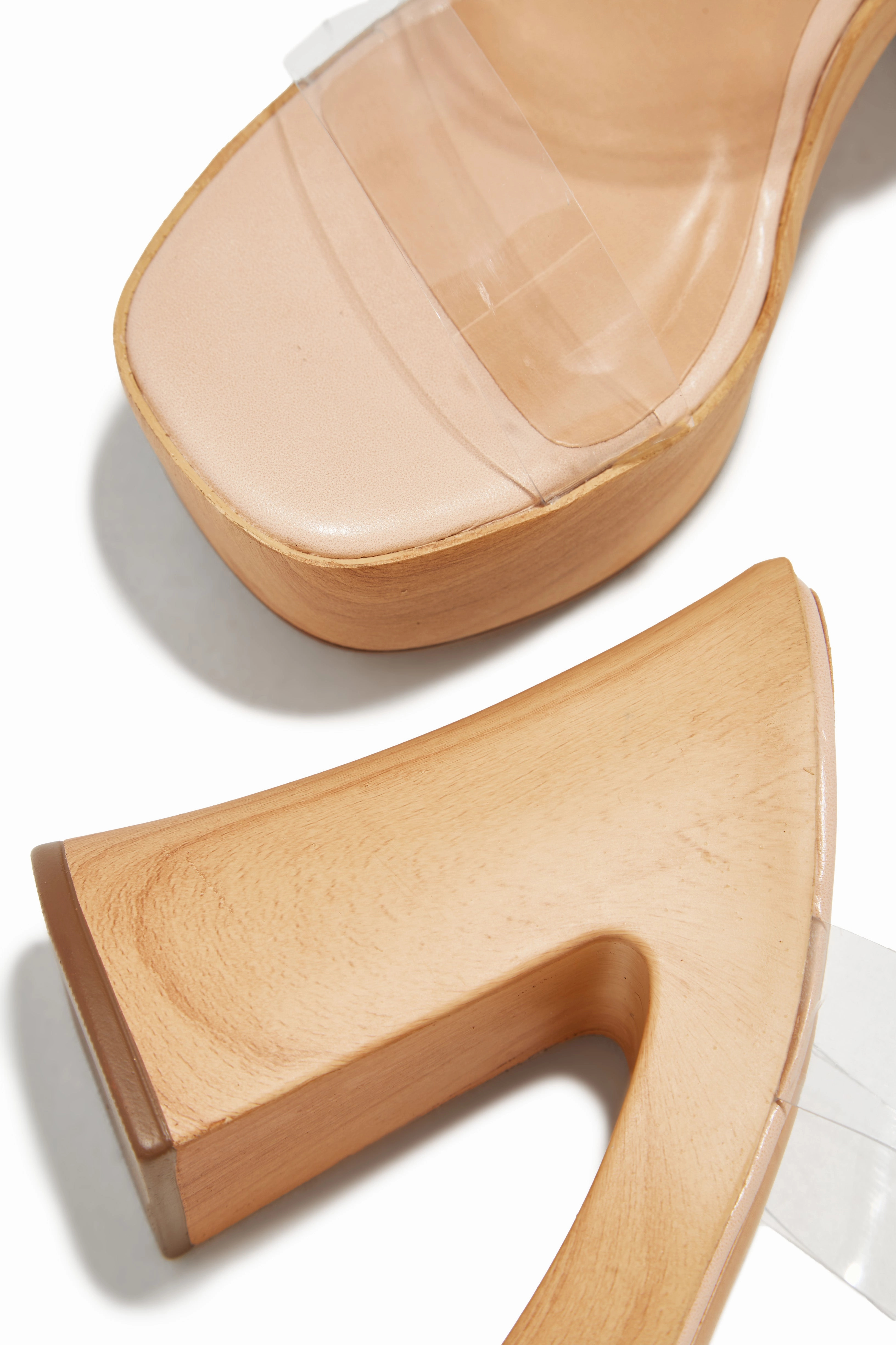 Kalena Platform Block Heel Mules - Clear