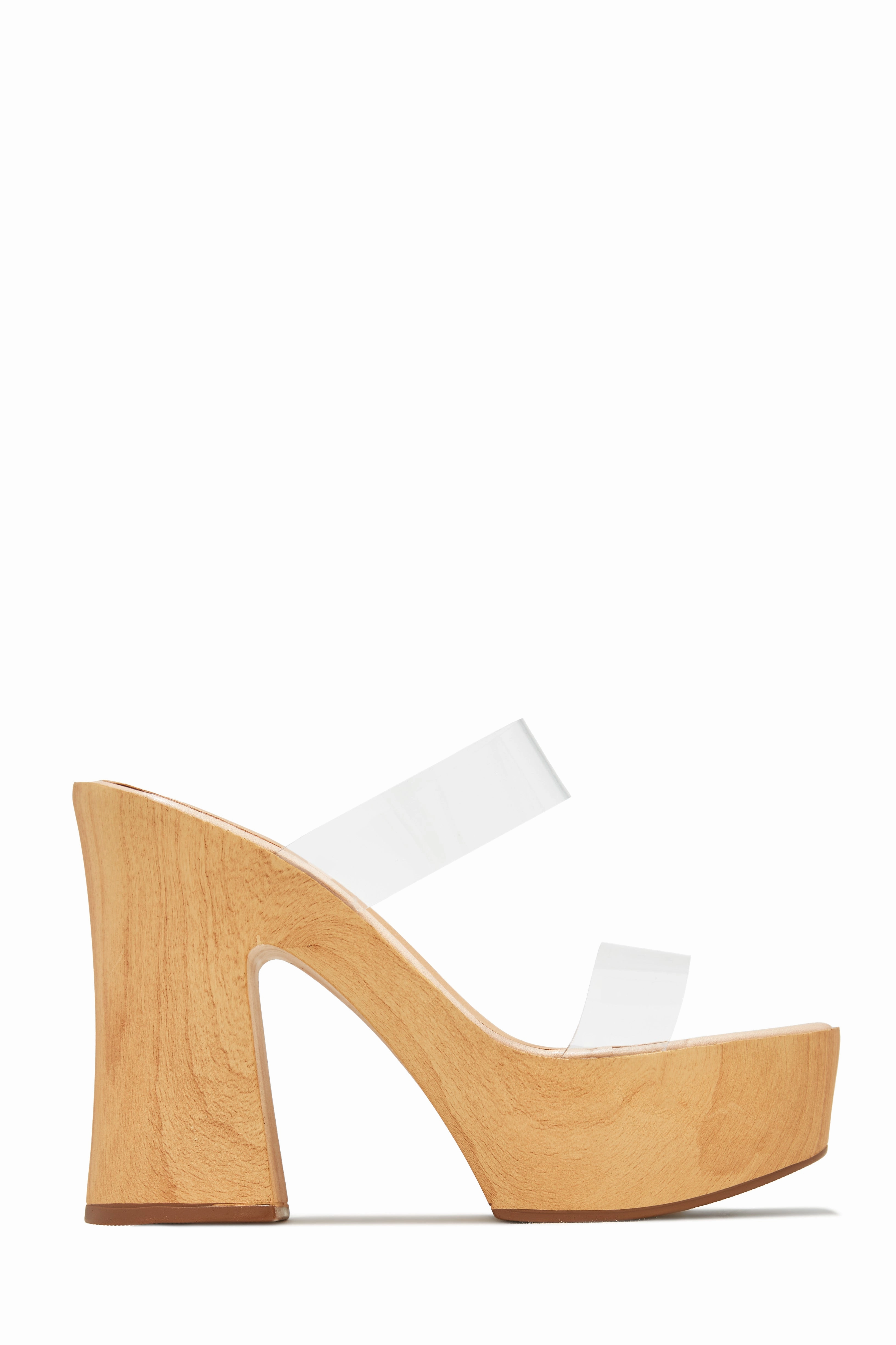 Kalena Platform Block Heel Mules - Clear