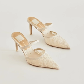 KATIK HEELS WHITE FLORAL LACE
