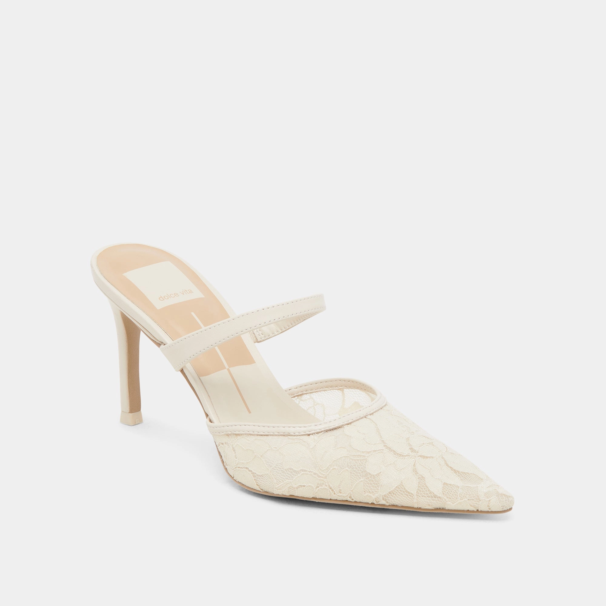 KATIK HEELS WHITE FLORAL LACE