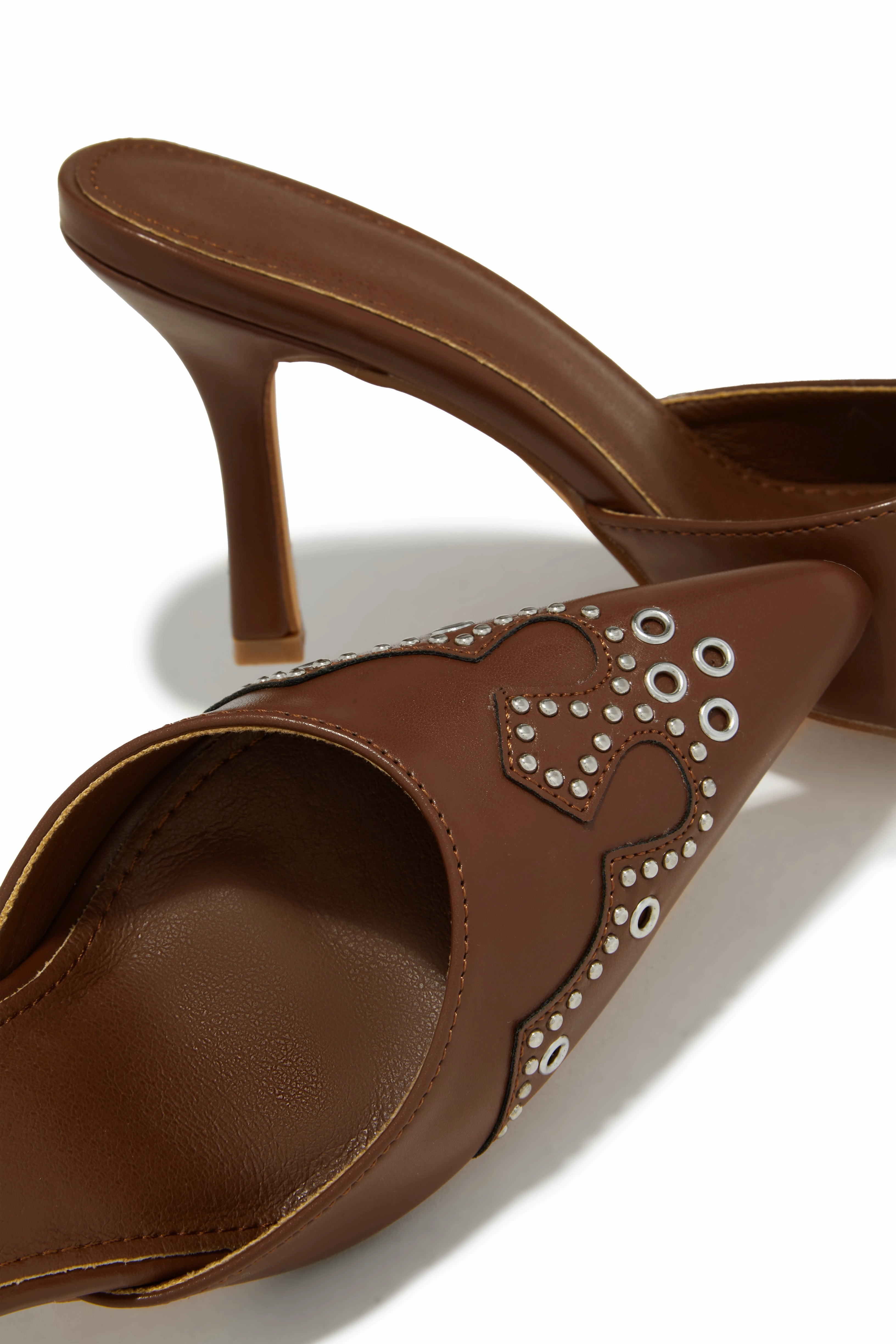 Lauryn Pump Heel Mules - Brown