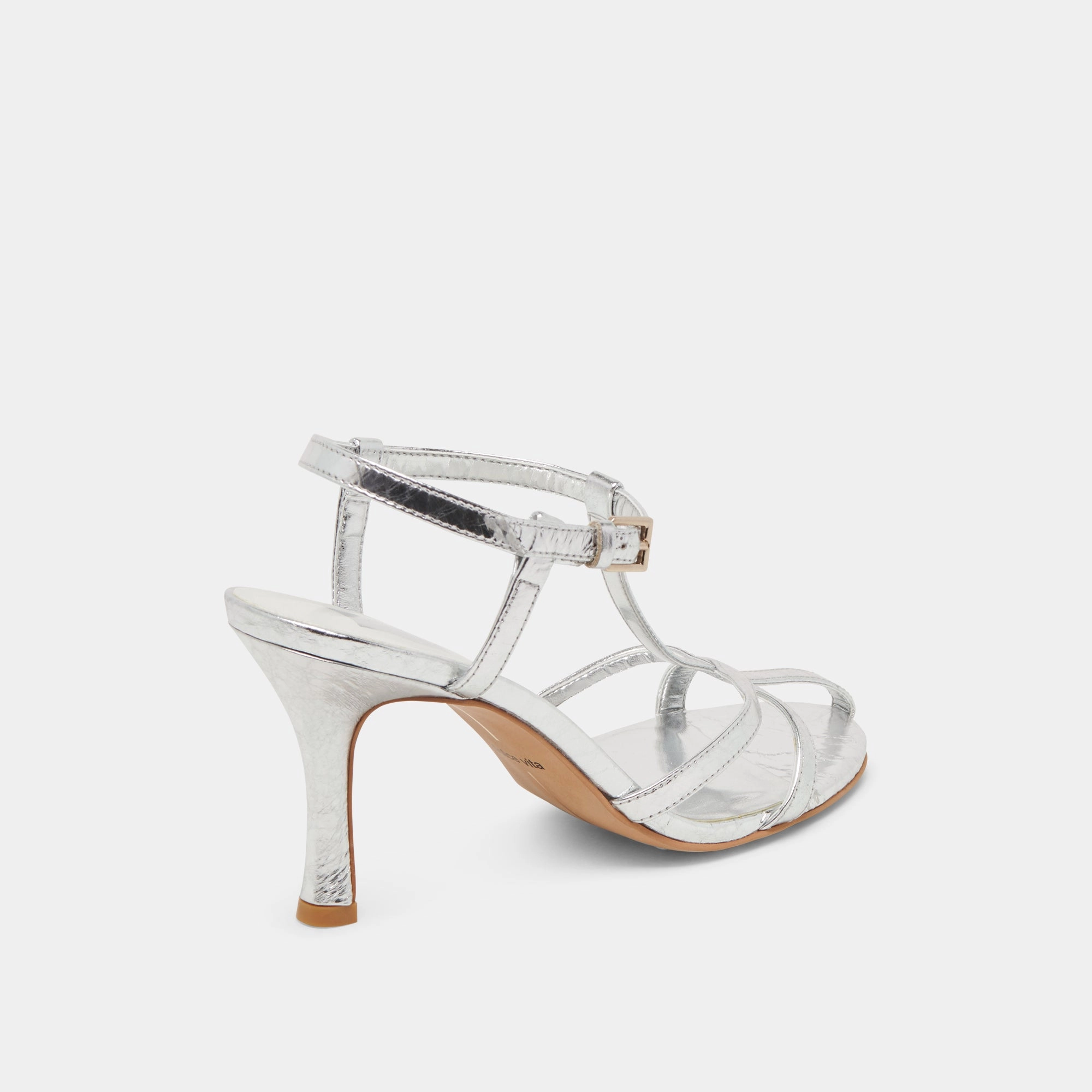 LIANE HEELS SILVER DISTRESSED LEATHER