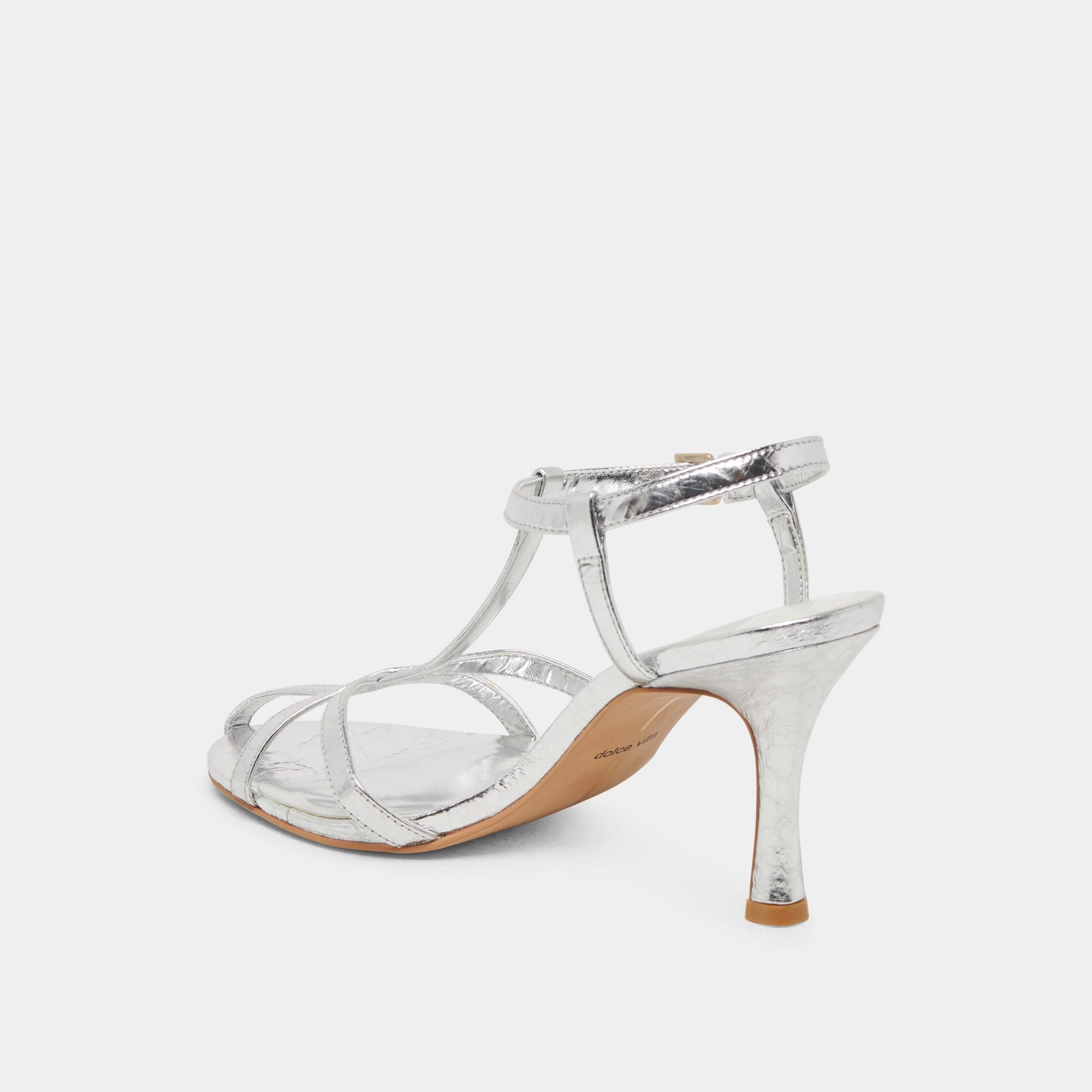 LIANE HEELS SILVER DISTRESSED LEATHER