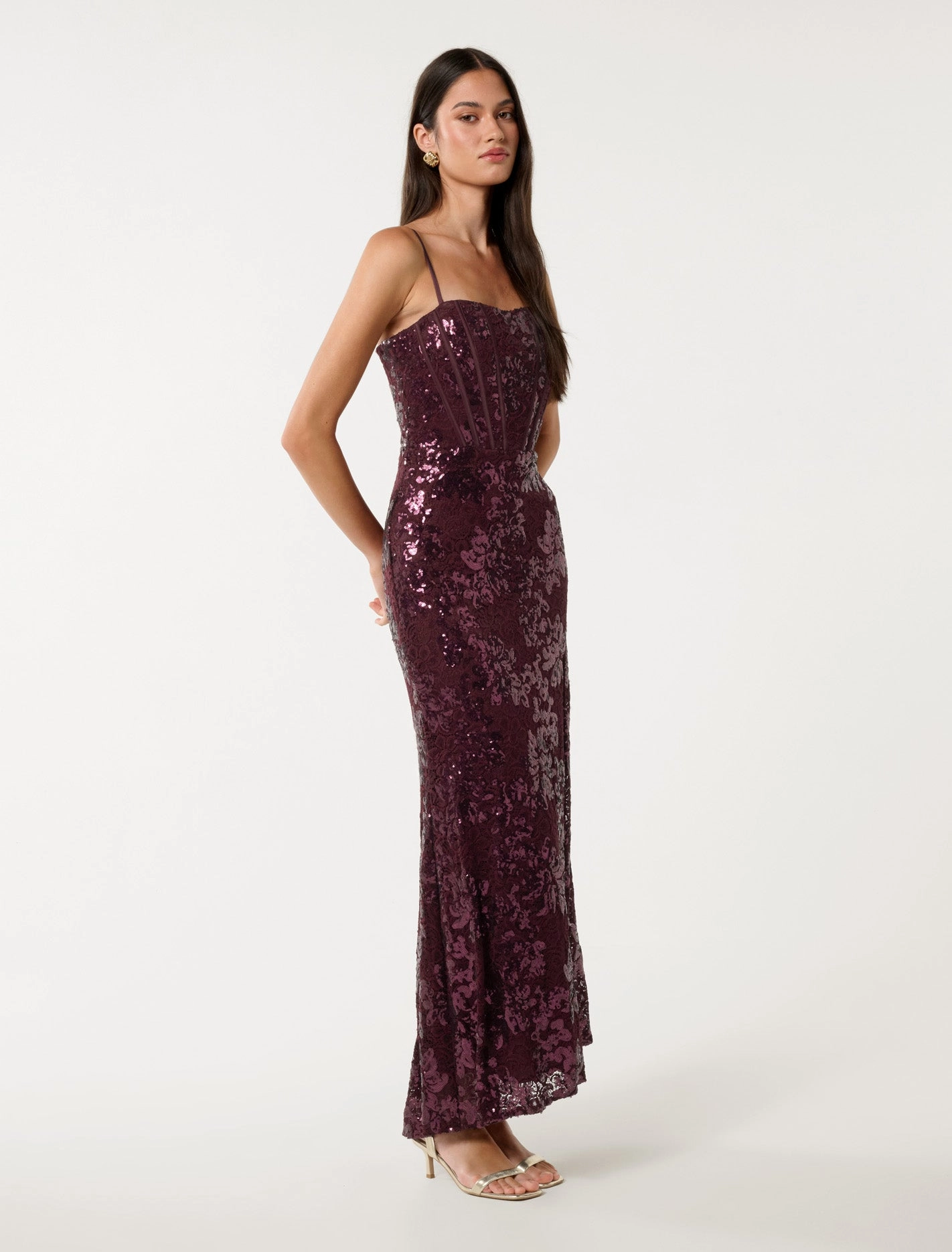 Lucia Strappy Sequin Maxi Dress