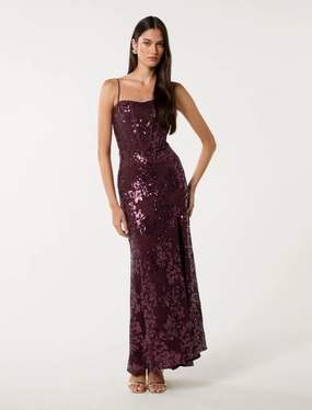 Lucia Strappy Sequin Maxi Dress