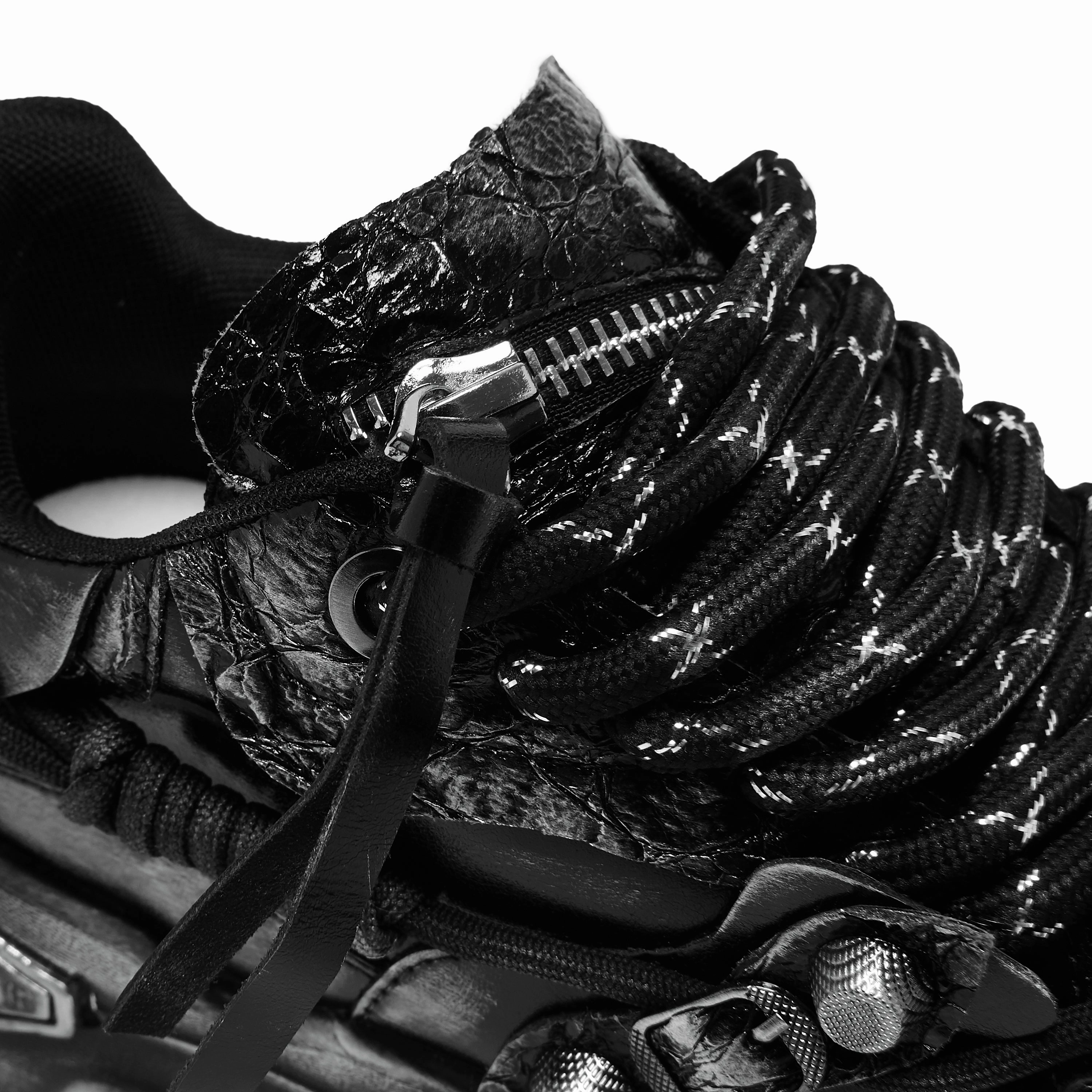 Metamorphosis Distressed Platform Trainers - Charcoal