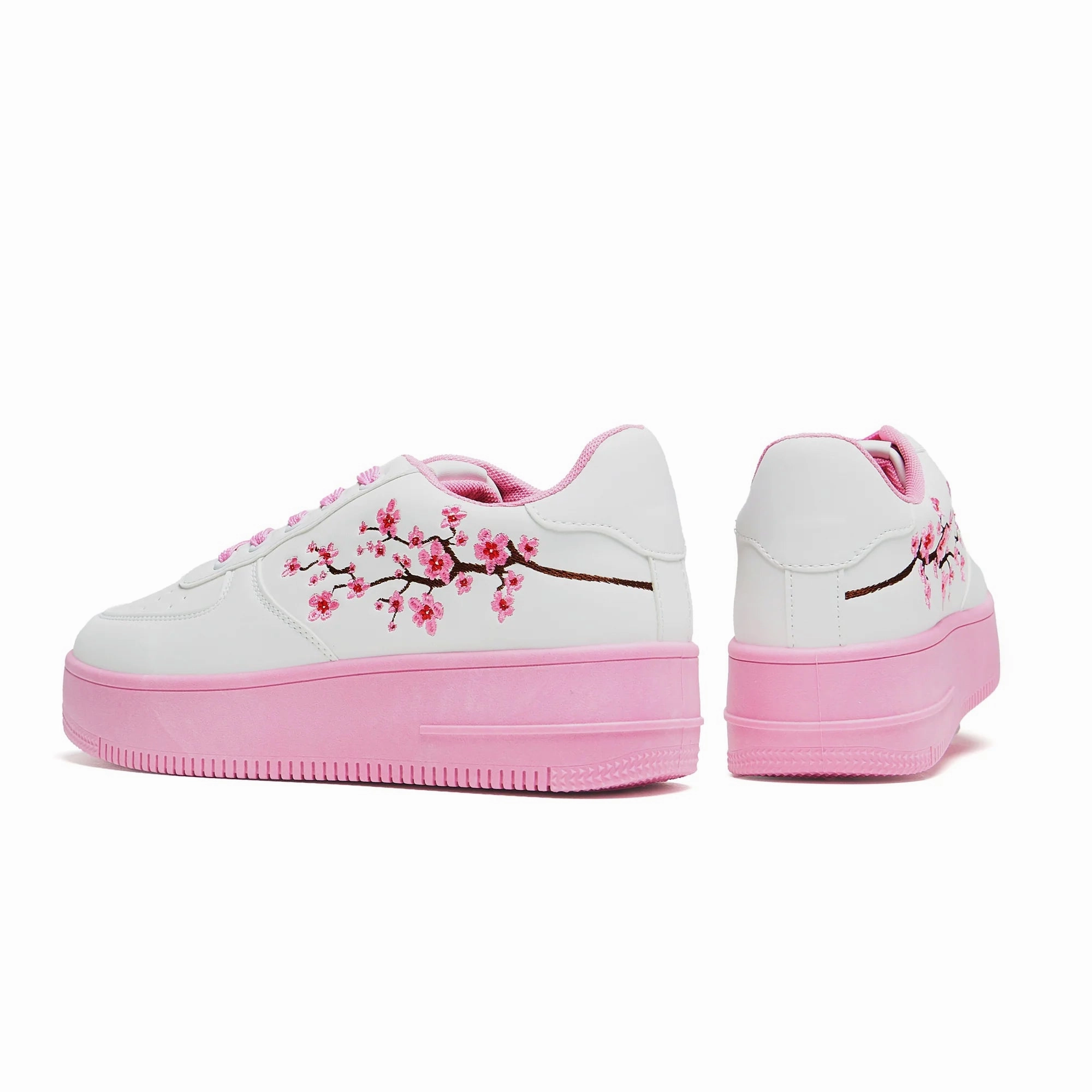 Morning Sakura Platform Trainers - White