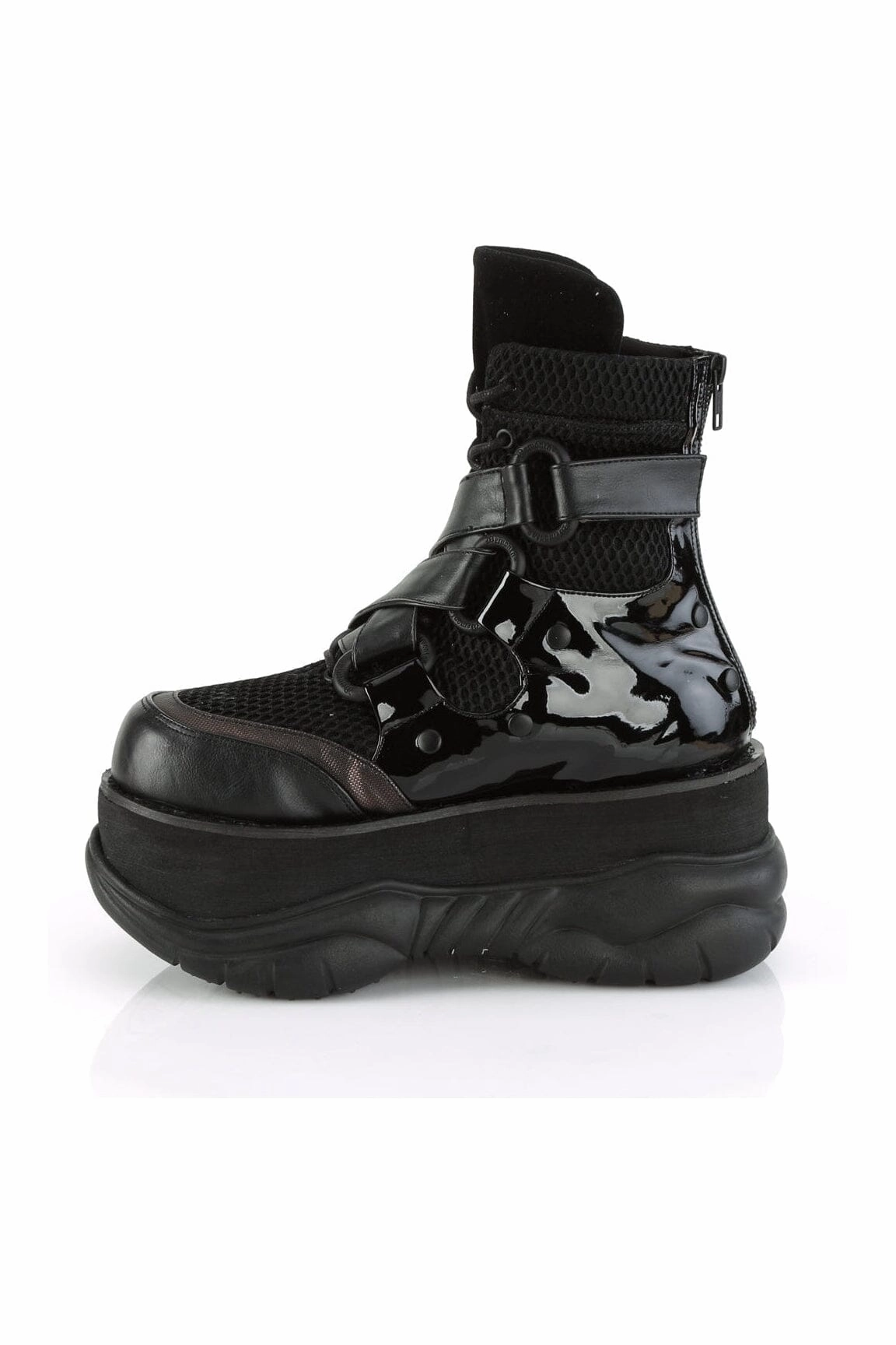 NEPTUNE-126 Black Vegan Leather Ankle Boot