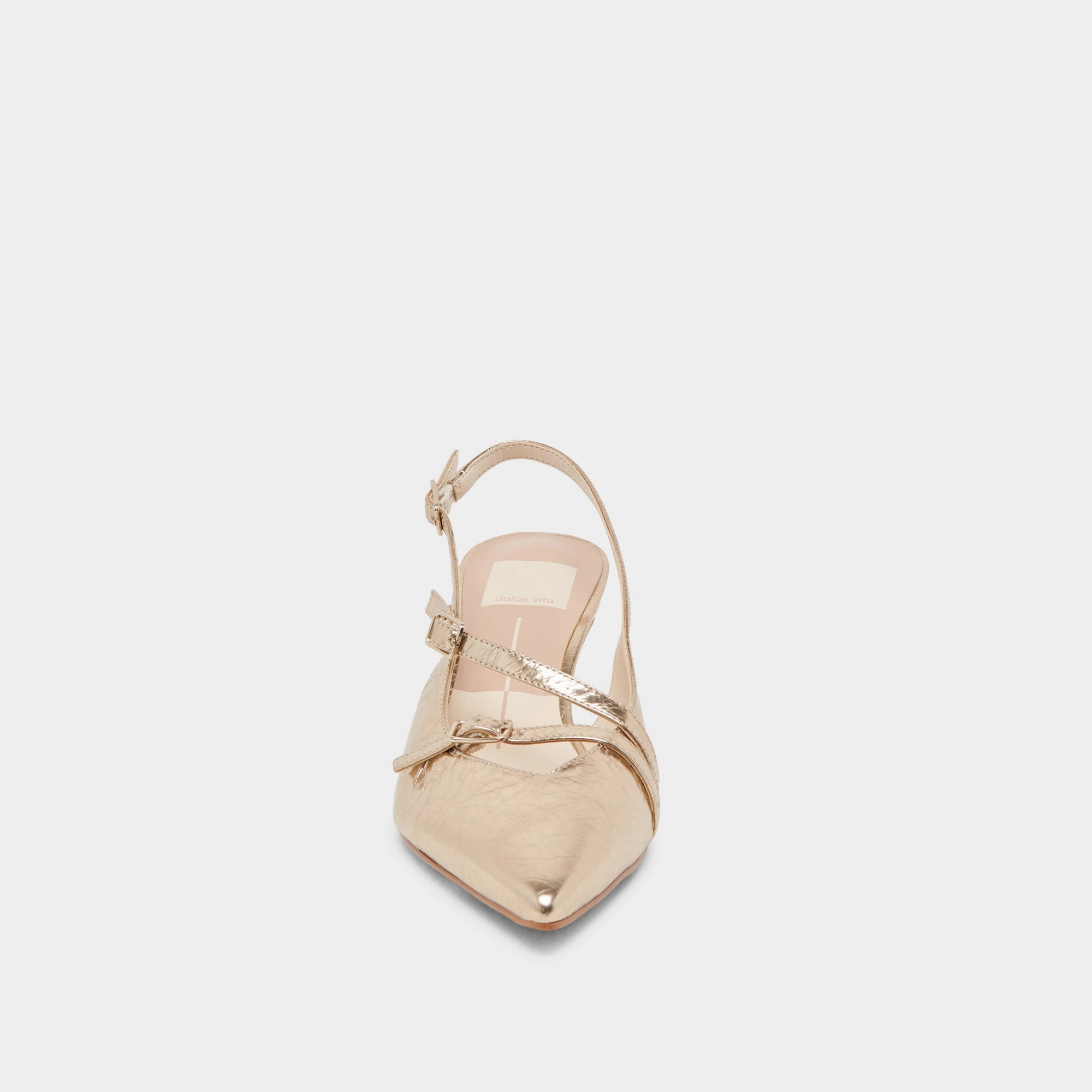 PAMLA MID HEELS LIGHT GOLD DISTRESSED LEATHER