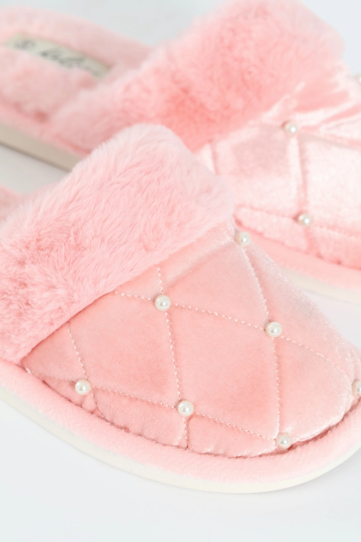 Pearl Detail Slipper - Blush