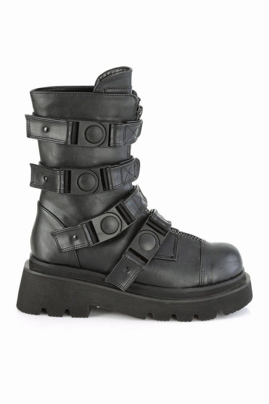 RENEGADE-55 Knee Boot | Black Faux Leather
