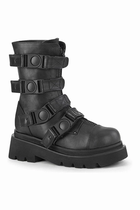RENEGADE-55 Knee Boot | Black Faux Leather