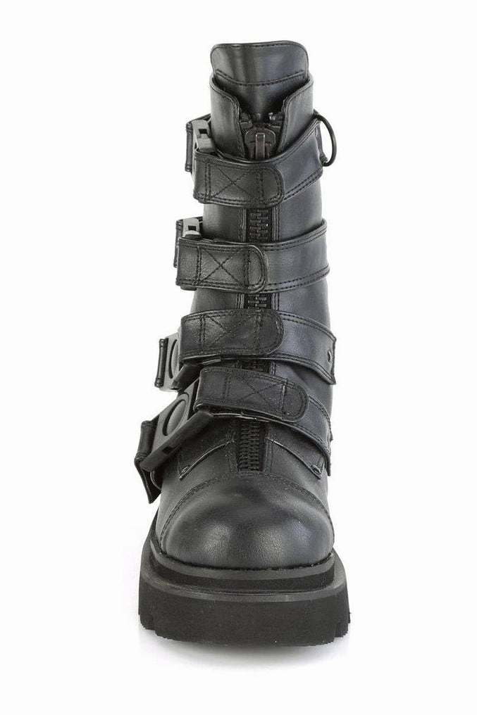 RENEGADE-55 Knee Boot | Black Faux Leather