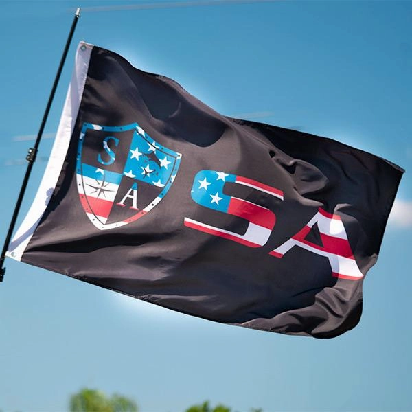 SA Flag | Black | American Flag | Shield Logo
