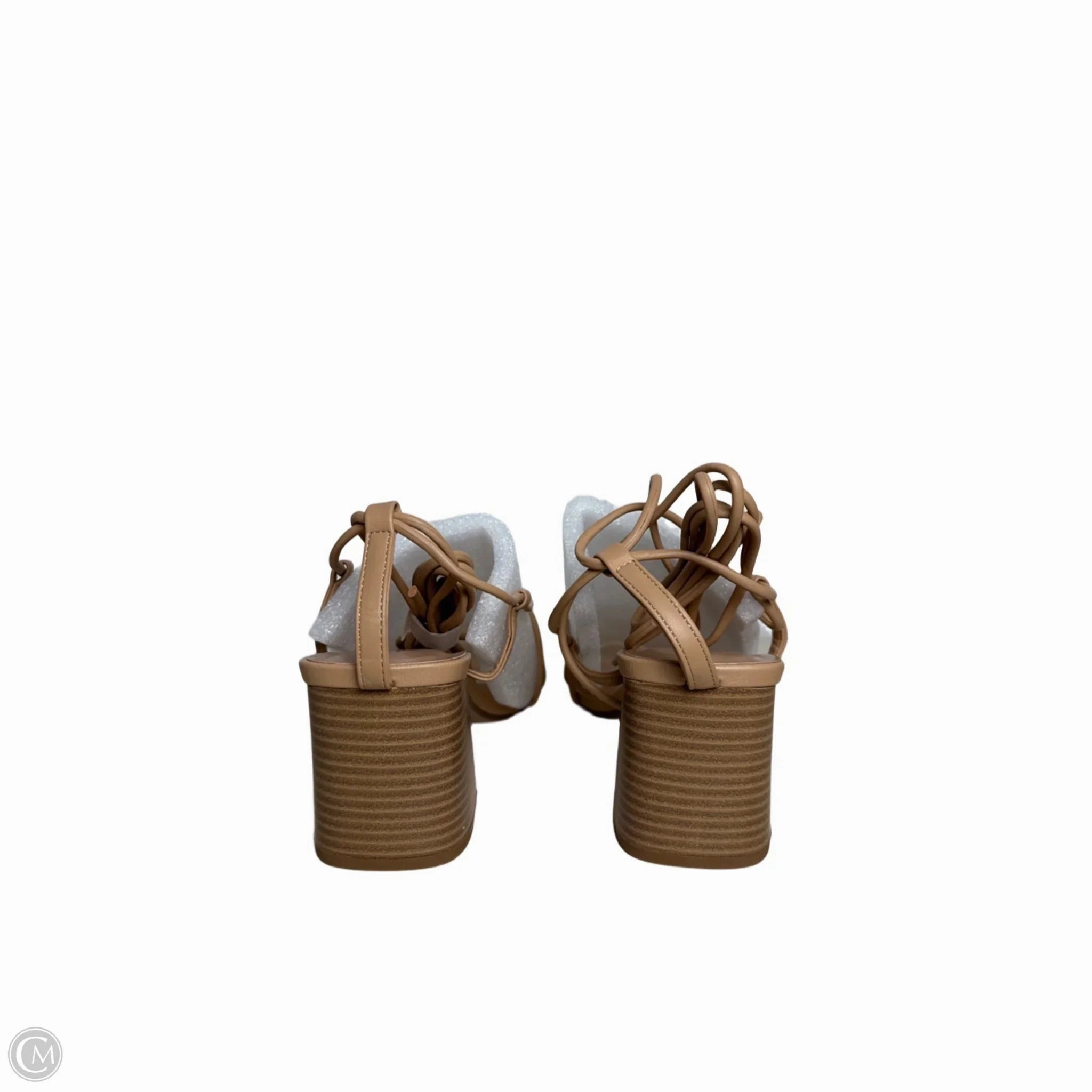 Sandals Heels Block By Soda In Beige, Size: 8
