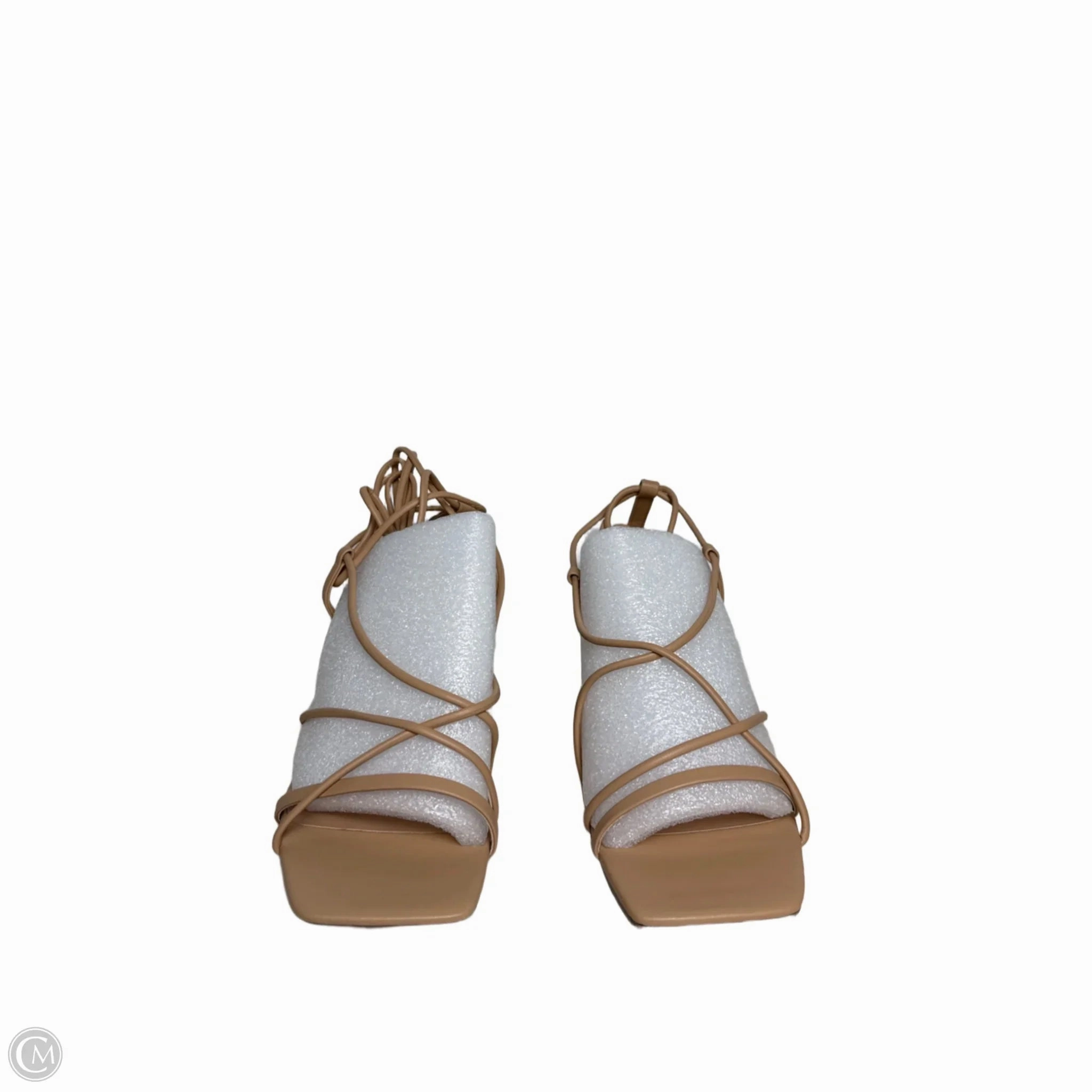 Sandals Heels Block By Soda In Beige, Size: 8