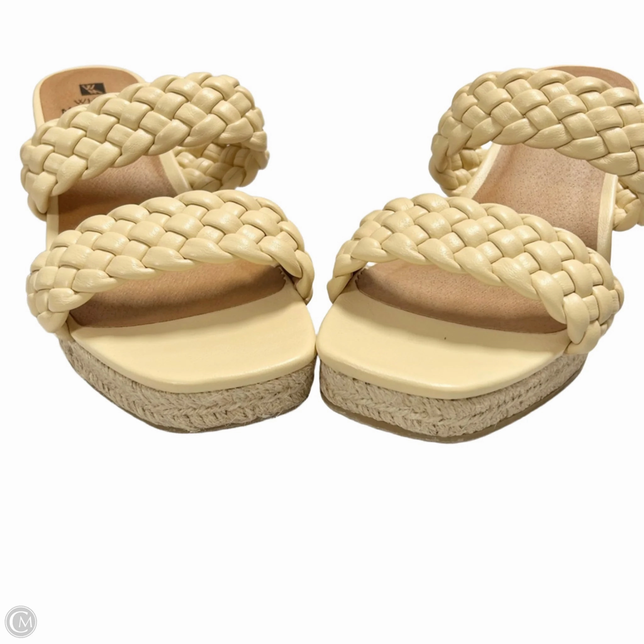 Sandals Heels Block By White Mountain In Cream, Size: 6.5