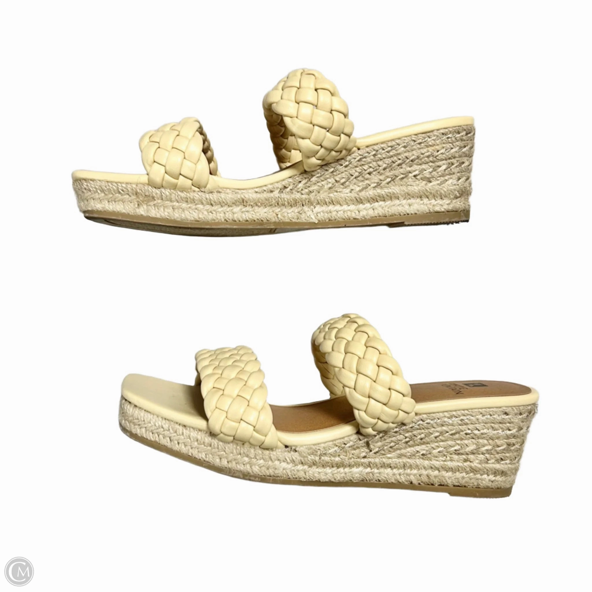 Sandals Heels Block By White Mountain In Cream, Size: 6.5