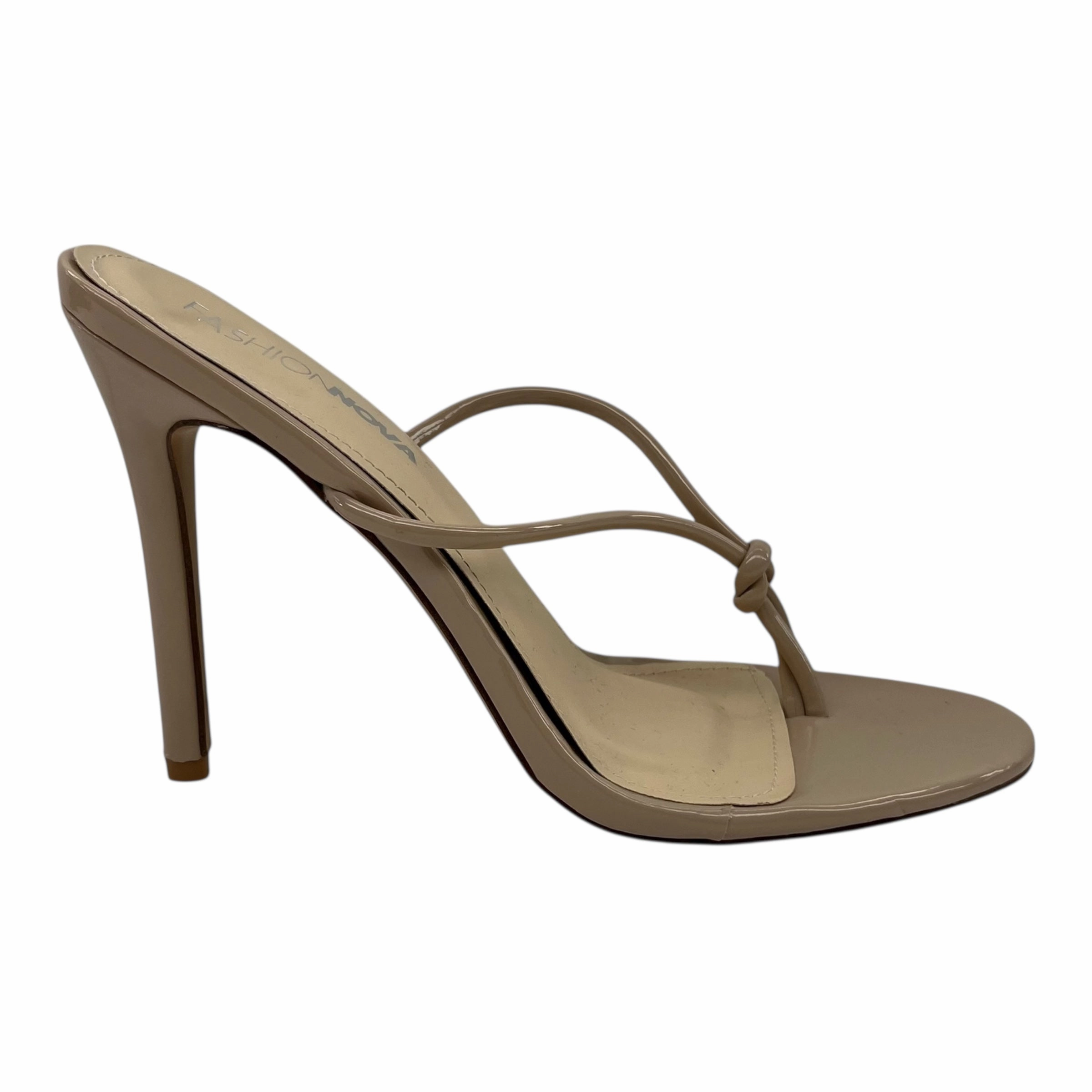 Sandals Heels Stiletto By Fashion Nova In Tan, Size:8