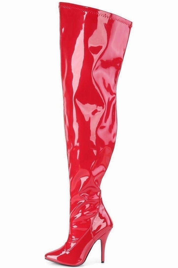 SEDUCE-3000WC Wide Calf Boot | Red Patent