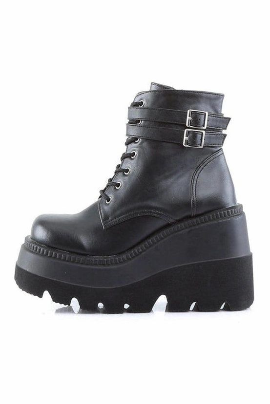 SHAKER-52 Ankle Boot | Black Faux Leather