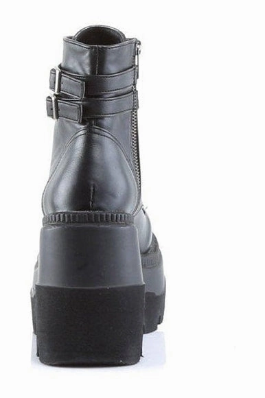 SHAKER-52 Ankle Boot | Black Faux Leather