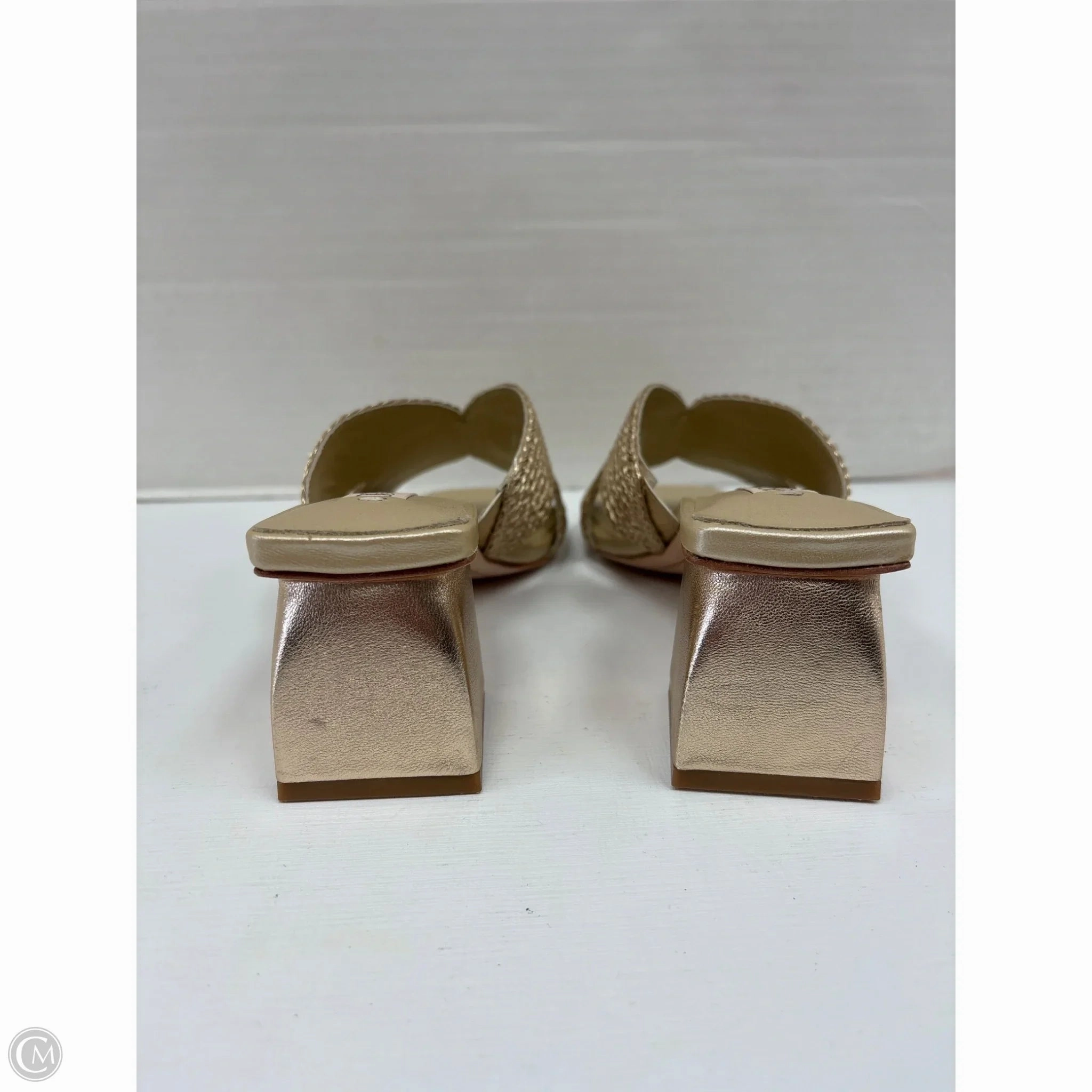 Shoes Heels Block By Clothes Mentor In Gold, Size: 6.5