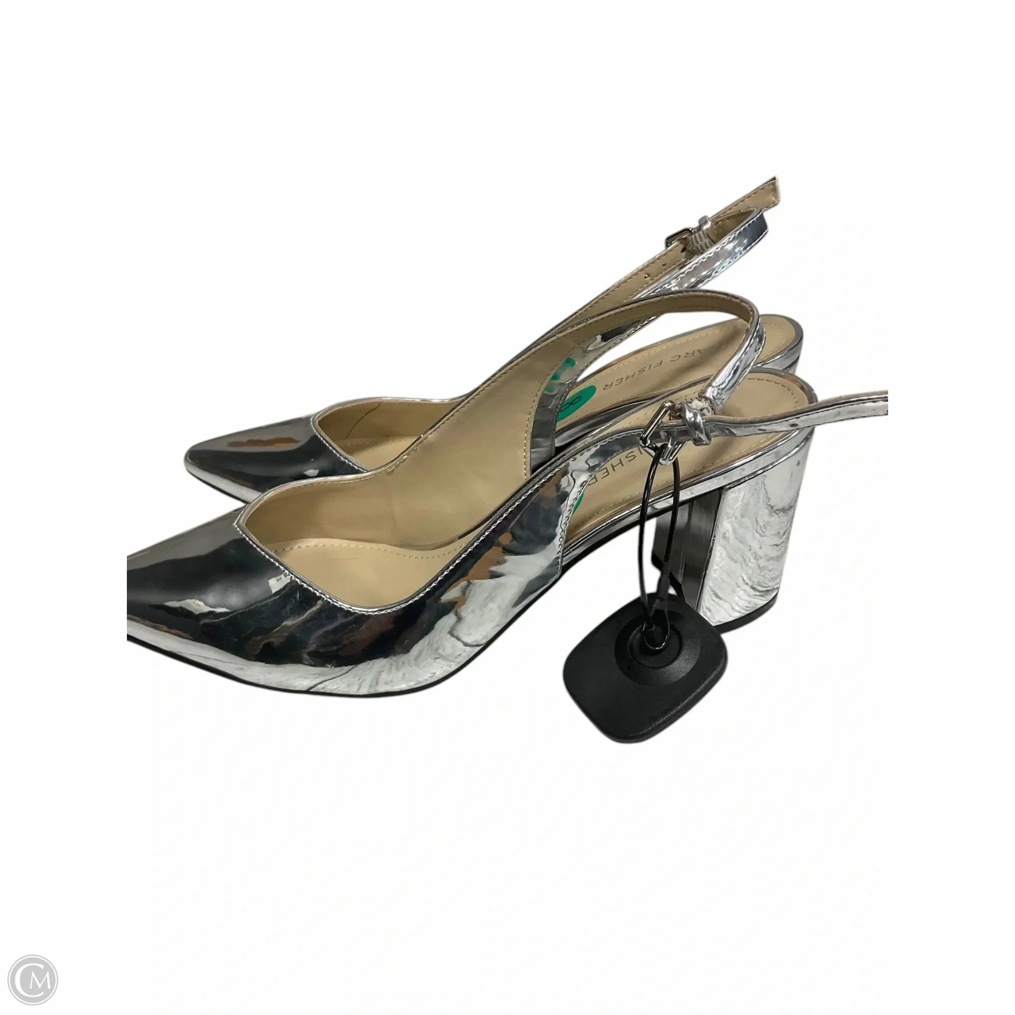 Shoes Heels Block By Marc Fisher In Silver, Size: 8